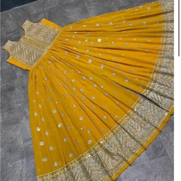 Yellow/Gold Designer Women's Jumpsuit for Haldi - Picture 3 of 5